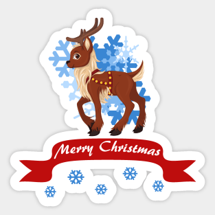 Merry Christmas Reindeer Sticker